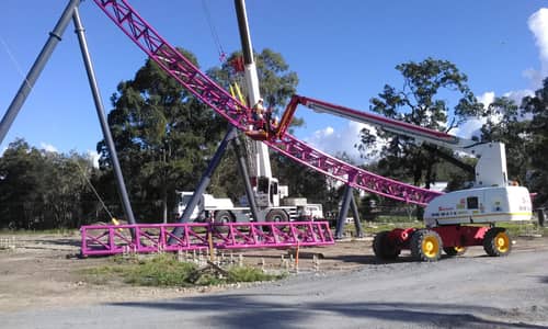 Movie World's hypercoaster commences vertical construction