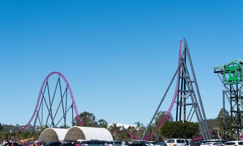 The final elements in place on DC Rivals HyperCoaster 