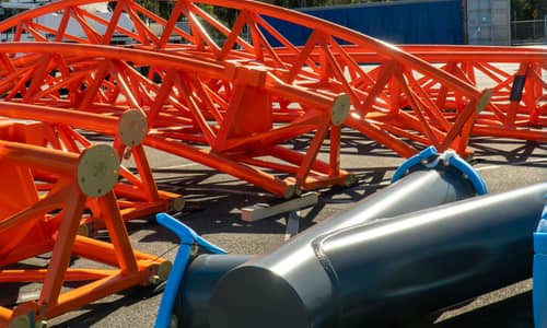 Orange roller coaster track arrives at Dreamworld