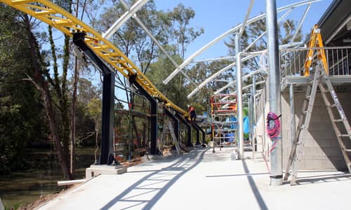A sneak preview of Dreamworld's Motocoaster