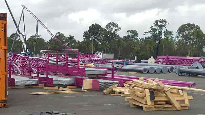 Movie World hypercoaster construction