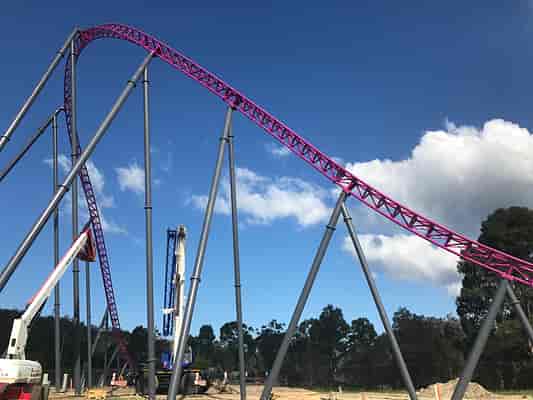 Movie World hypercoaster construction