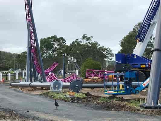 Movie World hypercoaster construction