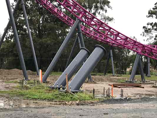 Movie World hypercoaster construction