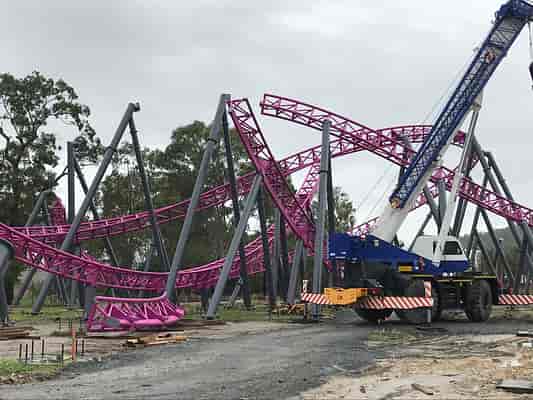 Movie World hypercoaster construction