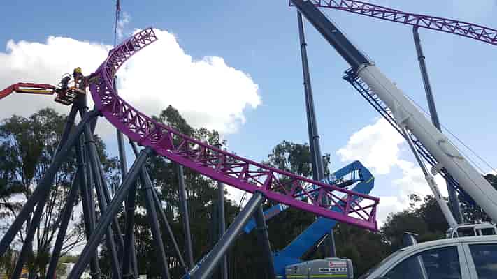 Movie World hypercoaster construction