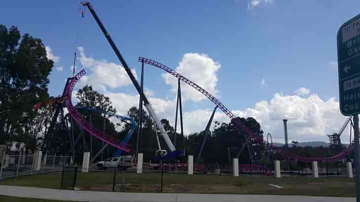 Movie World hypercoaster construction