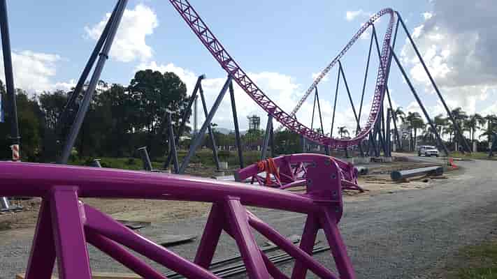 Movie World hypercoaster construction