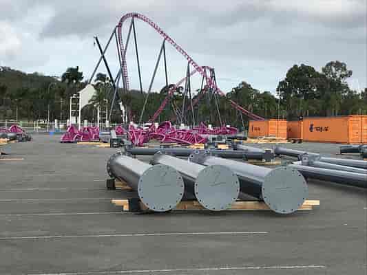 Movie World hypercoaster construction