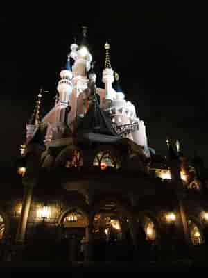 Disneyland Paris Castle at night