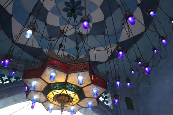 Lights at Adventureland entrance.